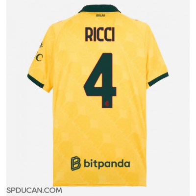 Muški Nogometni Dres AC Milan Samuele Ricci #4 Rezervni 2025-26 Kratak Rukav Muški Nogometni Dres AC Milan Samuele Ricci #4 Rezervni 2025-26 Kratak Rukav